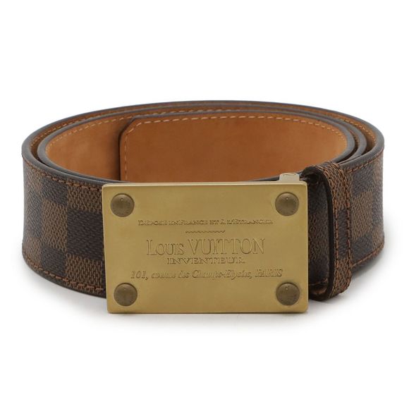 Louis Vuitton Damier Santure En Venteur Belt #90 Gold Hardware M6810u - Picture 1 of 6